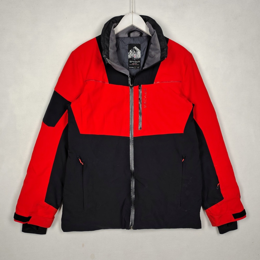 Spyder Primaloft Insulated Ski Snowboard Jacket Red Black Mens Size M